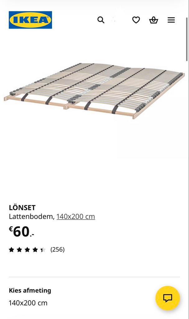 LONSET Lattenbodem 140x200 Nieuw in Verpakking, Huis en Inrichting, Slaapkamer | Matrassen en Bedbodems, Nieuw, Bedbodem, 140 cm