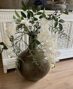 Zijdenboeket incl pot - bloemstuk - zijden bloemen - vaas, Ophalen, Zo goed als nieuw, Binnen