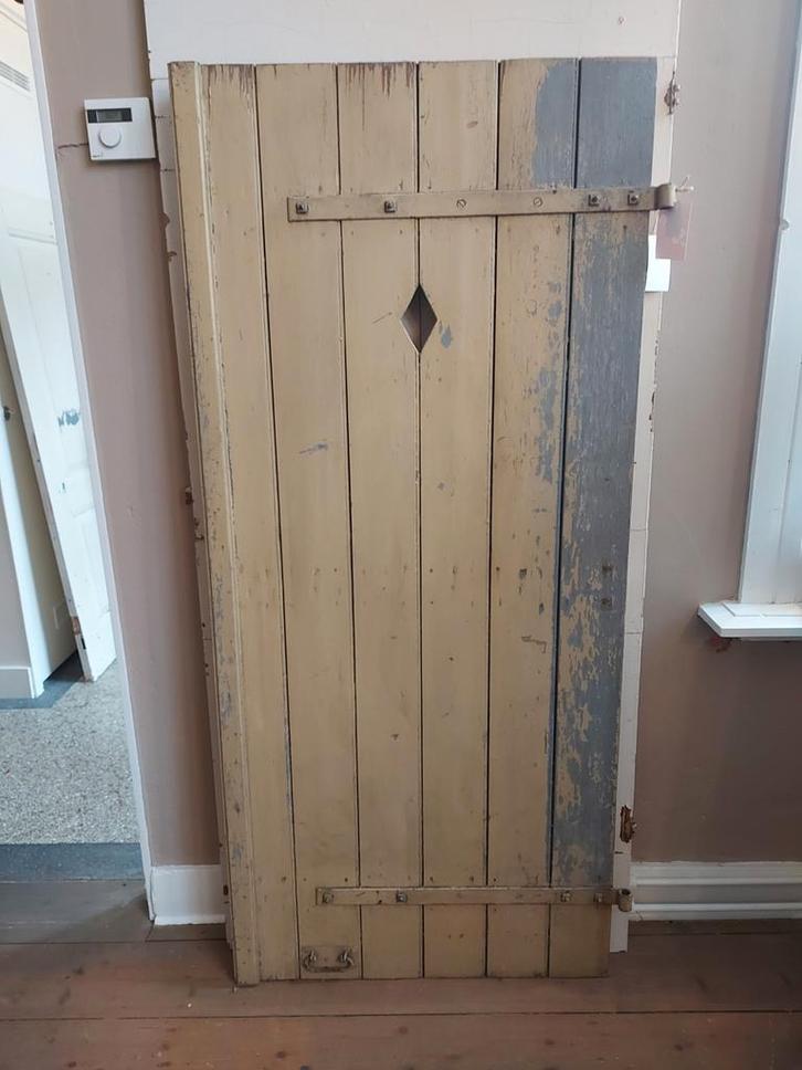 Oude Houten Deur - H165x74,5cm, Antiek en Kunst, Curiosa en Brocante, Ophalen