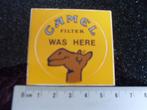 sticker camel filter was here logo kameel humor rond vintage, Merk, Zo goed als nieuw, Verzenden