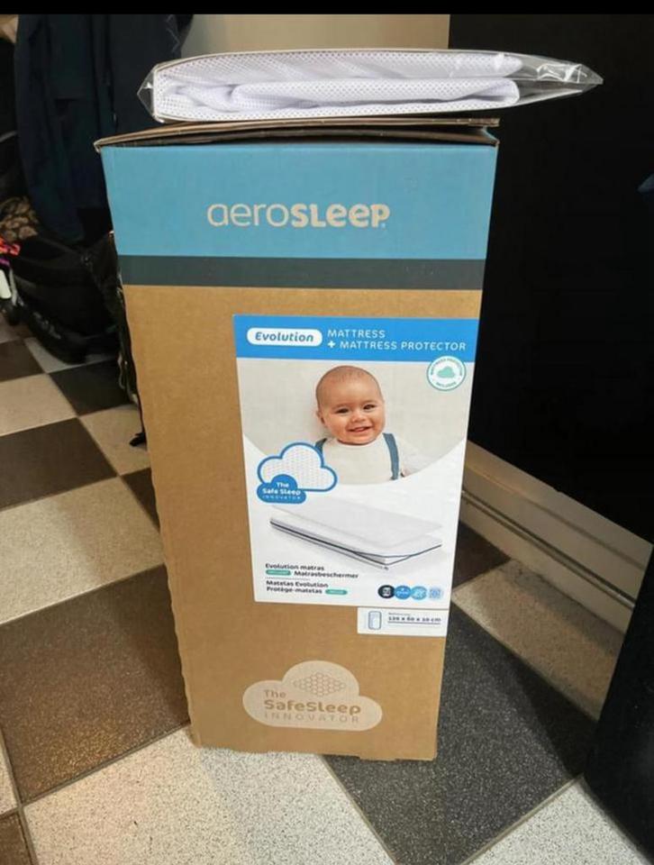 Aerosleep Evolution Matras + Beschermer - Nieuw, Kinderen en Baby's, Babywiegjes en Ledikanten, Nieuw, Ledikant, Ophalen of Verzenden