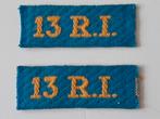Setje naambanden 13e Infanterie Regiment Indië, Verzamelen, Ophalen of Verzenden, Landmacht, Nederland, Embleem of Badge