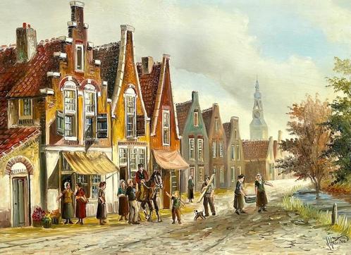 Nostalgische stads-, dorps- en strandschilderijen, Antiek en Kunst, Kunst | Schilderijen | Klassiek, Ophalen of Verzenden