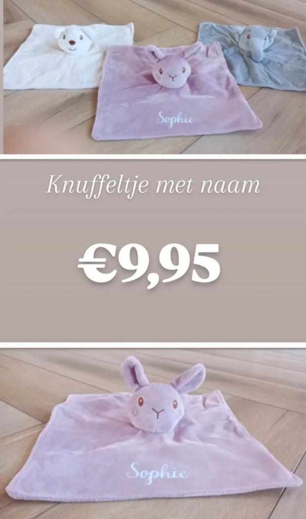 Zacht Knuffeldoekje met naam, Kinderen en Baby's, Speelgoed | Knuffels en Pluche, Nieuw, Beer, Ophalen of Verzenden