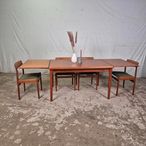 Henning Kjearnulf, AM Møbler verlengbare Deense eettafel, Huis en Inrichting, Tafels | Eettafels, Gebruikt, 50 tot 100 cm, 200 cm of meer