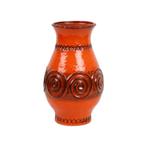Vintage Oranje Vaas Jasba West Germany Aardewerk Retro 28cm, Antiek en Kunst, Antiek | Vazen, Ophalen of Verzenden