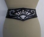 Aparte stoere leren zwarte bewerkte riem! S, Kleding | Dames, Riemen en Ceinturen, 5 cm of meer, Tailleriem, Zo goed als nieuw