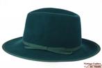 Gleufhoed Brixton Manhattan turkoise vilt 58,5 Nieuwe Sample, Hoed, Nieuw, Ophalen of Verzenden, Brixton Manhattan