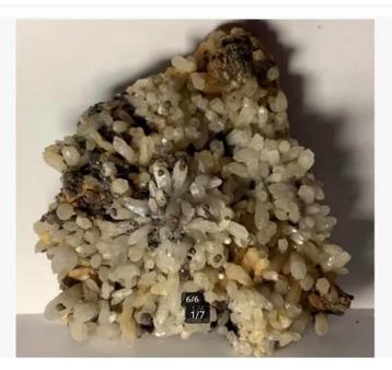 Korting: XL Calciet punten, erop Pyrite bolletjes, Galenite beschikbaar voor biedingen