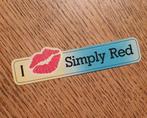 Sticker I Love Simply Red, kus, mondje 11,5cm, Ophalen of Verzenden