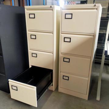 Set van 2 Bisley 4-laden dossierkasten - 132x62x47 cm beschikbaar voor biedingen