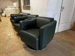 Draai fauteuile van BOCX groen leer, Huis en Inrichting, Fauteuils, Ophalen of Verzenden, Zo goed als nieuw, Leer, 50 tot 75 cm