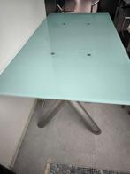 Moet weg Glazen uitschuifbare eettafel., Huis en Inrichting, Tafels | Eettafels, Ophalen, Gebruikt, 50 tot 100 cm, Vijf personen of meer