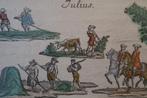 Vrolijke gravure Julius, juli hooimaand 18e eeuw paardrijden, Verzenden