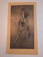 Ets van een militair sabel - Herman Korteling, Minder dan 50 cm, Gebruikt, Oorspronkelijke maker, Ophalen of Verzenden