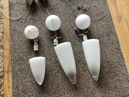 Zeldzame set Leucos Goccia murano glazen hanglampen., Huis en Inrichting, Lampen | Hanglampen, Zo goed als nieuw, Minder dan 50 cm