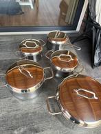 RVS Pannenset met Deksel - Zo Goed Als Nieuw, Huis en Inrichting, Keuken | Potten en Pannen, Ophalen of Verzenden, Zo goed als nieuw
