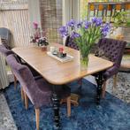 Mooie, stevige eettafel op wieltjes evt. met stoelen., Huis en Inrichting, Tafels | Eettafels, Ophalen, 50 tot 100 cm, Zo goed als nieuw