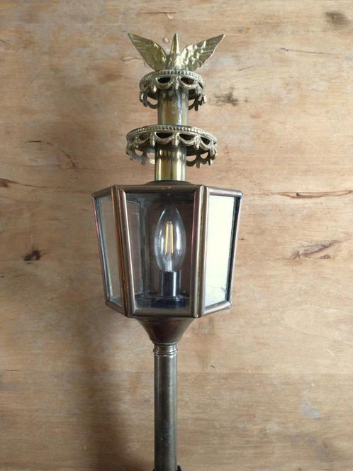 Koetslamp antiek, Huis en Inrichting, Lampen | Wandlampen, Gebruikt, Glas, Metaal, Ophalen of Verzenden