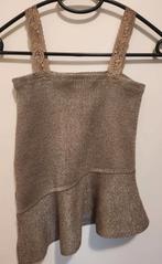 glitter topje kleur licht bruin goud, merk bershka, Maat 38/40 (M), Bruin, Zo goed als nieuw, Zonder mouw