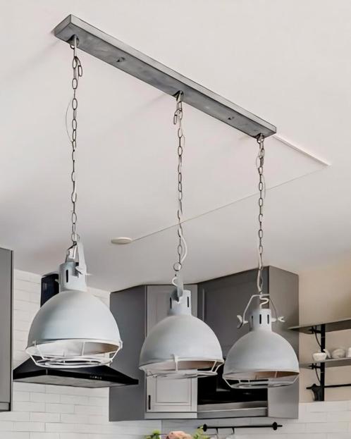 betonlook hanglamp, Huis en Inrichting, Lampen | Hanglampen, Zo goed als nieuw, 75 cm of meer, Ophalen