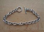zilveren schakel armband met kapitel sluiting [049], Verzenden, Zo goed als nieuw, Zilver, Zilver