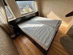 Tweepersoonsbed 180-200 met hoofdbord, incl lattenbodems, Huis en Inrichting, Slaapkamer | Bedden, Ophalen, Gebruikt, Zwart, Tweepersoons