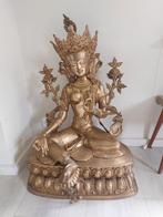 Zeer Grote Antieke Groene Tara – Nepal – Brons – 85 cm, Ophalen of Verzenden