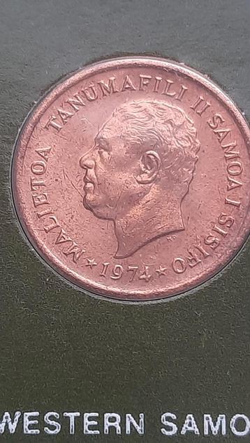 Wester Samoa 1 sene 1974 + postzegel- Limited edition  beschikbaar voor biedingen