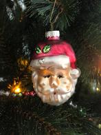 Oude Vintage Kerstbal Kerstman Hoofd Gezicht 9 cm, Diversen, Kerst, Ophalen of Verzenden, Zo goed als nieuw