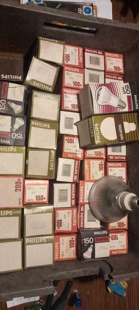 Partij Vintage Philips Gloeilampen, Huis en Inrichting, Lampen | Overige, Gebruikt, Ophalen of Verzenden