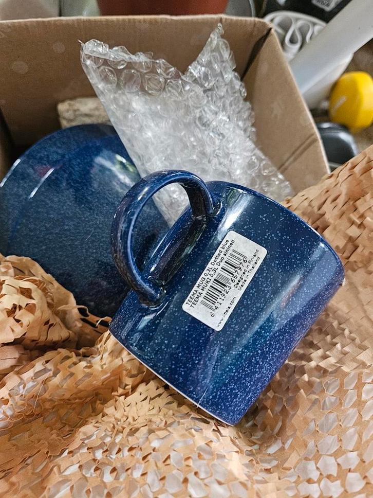 iittala Teema 2xmokken+2x borden vintage blauw - nieuw!, Huis en Inrichting, Keuken | Servies, Nieuw, Bord(en), Overige stijlen
