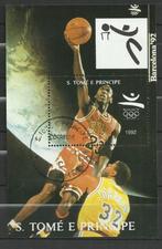 Blok Basketball 1992 Tome e Principe, Postzegels en Munten, Ophalen of Verzenden, Overige landen, Gestempeld