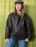 Vintage bruine leren jas - jaren 80 / 80’s, Kleding | Heren, Bruin, Vintage, Ophalen of Verzenden, HGV