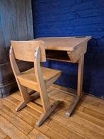 Vintage schoolbankje met stoeltje, Kinderen en Baby's, Kinderkamer | Tafels en Stoelen, Ophalen, Gebruikt, Tafel(s) en Stoel(en)