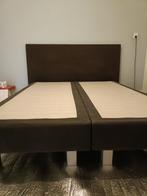 Boxspring stof, Ophalen, Gebruikt, Bruin, Tweepersoons