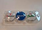 Set van 3 bier magneten met een diameter van ongeveer 3 cm., Ophalen of Verzenden, Zo goed als nieuw, Reclamebord, Plaat of Schild