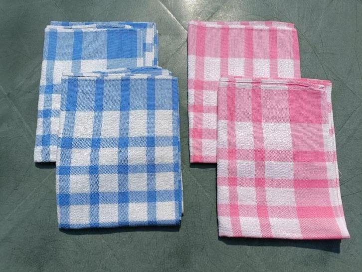 Vintage katoenen theedoeken keukendoeken 70x70 cm (AA1), Huis en Inrichting, Keuken | Textiel, Nieuw, Theedoek of Handdoek, Roze