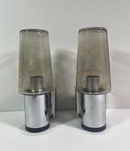 Midcentury Space Age  gerookt glas wandlampjes, Ophalen of Verzenden, Gebruikt, Glas, Midcentury space age
