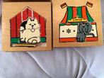 Vintage school Houten Blokken Puzzel Rolf Holland, Kinderen en Baby's, Speelgoed | Houten speelgoed, Ophalen of Verzenden, Gebruikt