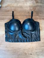 Leren topje, Verzenden, Zwart, Gedragen, Maat 36 (S)