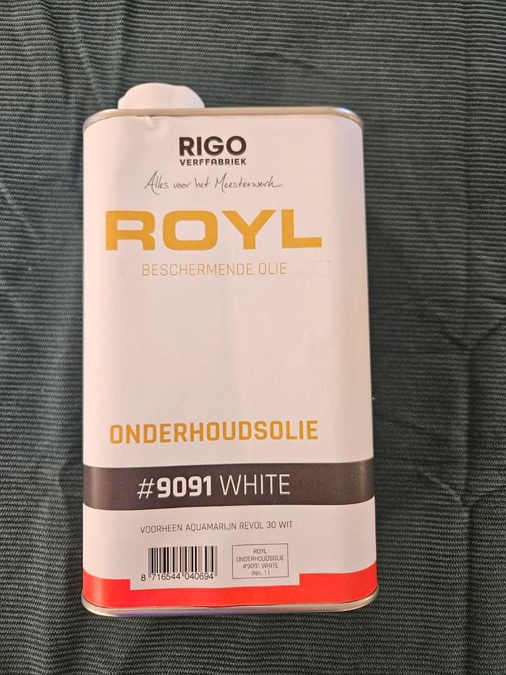 Nieuwe Royl Onderhoudsolie #9091 Wit, Doe-het-zelf en Verbouw, Verf, Beits en Lak, Nieuw, Beits, Minder dan 5 liter, Wit, Ophalen of Verzenden