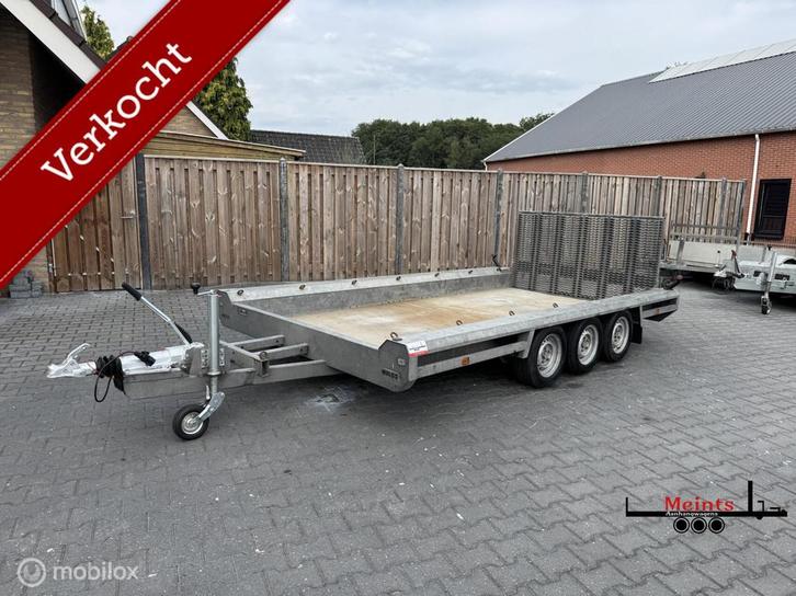Hulco TERRAX-3 machinetransporter 400x180 3 asser 3500KG, Auto diversen, Aanhangers en Bagagewagens, Gebruikt