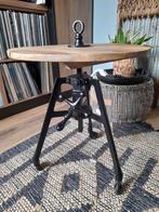 Rivièra Maison Bricklane bijzettafel rond, zwart, Ophalen, 50 tot 100 cm, Rond, 50 tot 100 cm