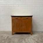 Vintage schoolkast dressoir ladenkast jaren 60 formica kast, Ophalen, Gebruikt, 50 tot 100 cm, 3 of 4 laden