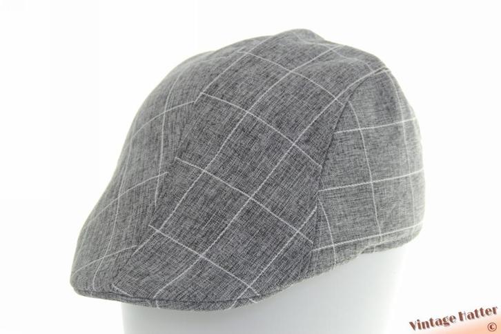 Voorgevormde platte pet grijs met ruit katoenmix 55-56 Nieuw, Kleding | Heren, Hoeden en Petten, Nieuw, Pet, 57 cm (M, 7⅛ inch) of minder