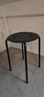 Zwarte krukje / bijzettafel, Ophalen, Minder dan 45 cm, Minder dan 55 cm, Metaal of Aluminium