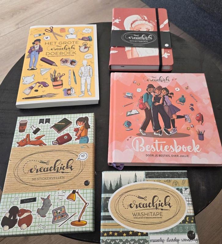 Creachick Set - Doeboek, Stickers, Washi Tape, Hobby en Vrije tijd, Knutselen, Zo goed als nieuw, Materiaal, Ophalen of Verzenden