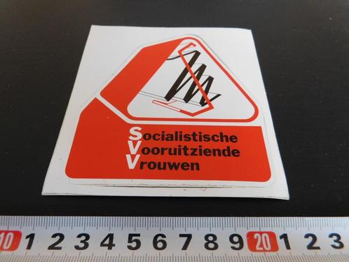 sticker Politiek SVV Socialistische Vooruitziende Vrouwen, Verzamelen, Stickers, Zo goed als nieuw, Bedrijf of Vereniging, Ophalen