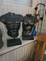 Zwarte borstbeelden man en vrouw - zwaar materiaal, Ophalen of Verzenden